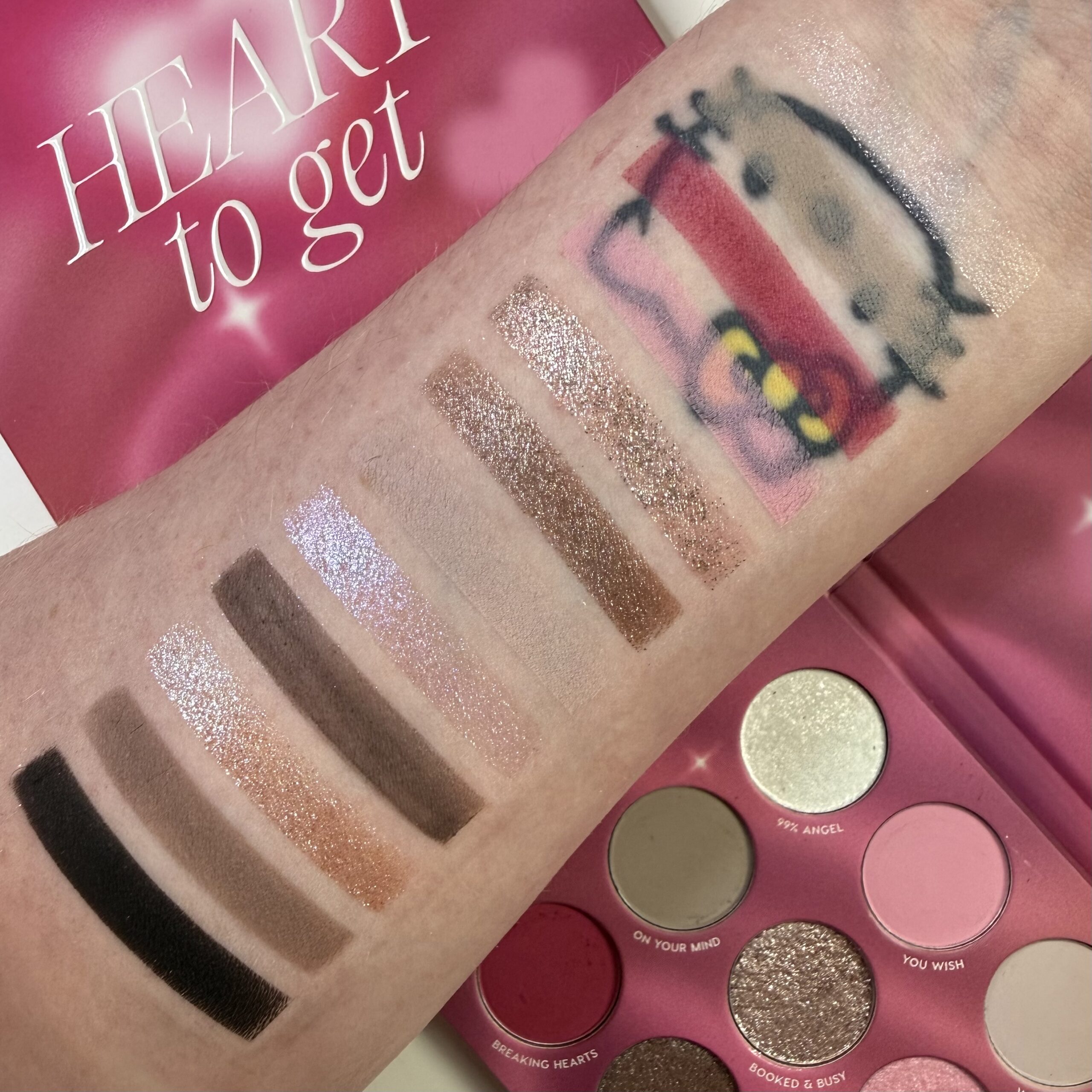 Colourpop HEART TO GET palette swatches